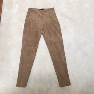 Zara Basic Faux Suede Camel Leggings